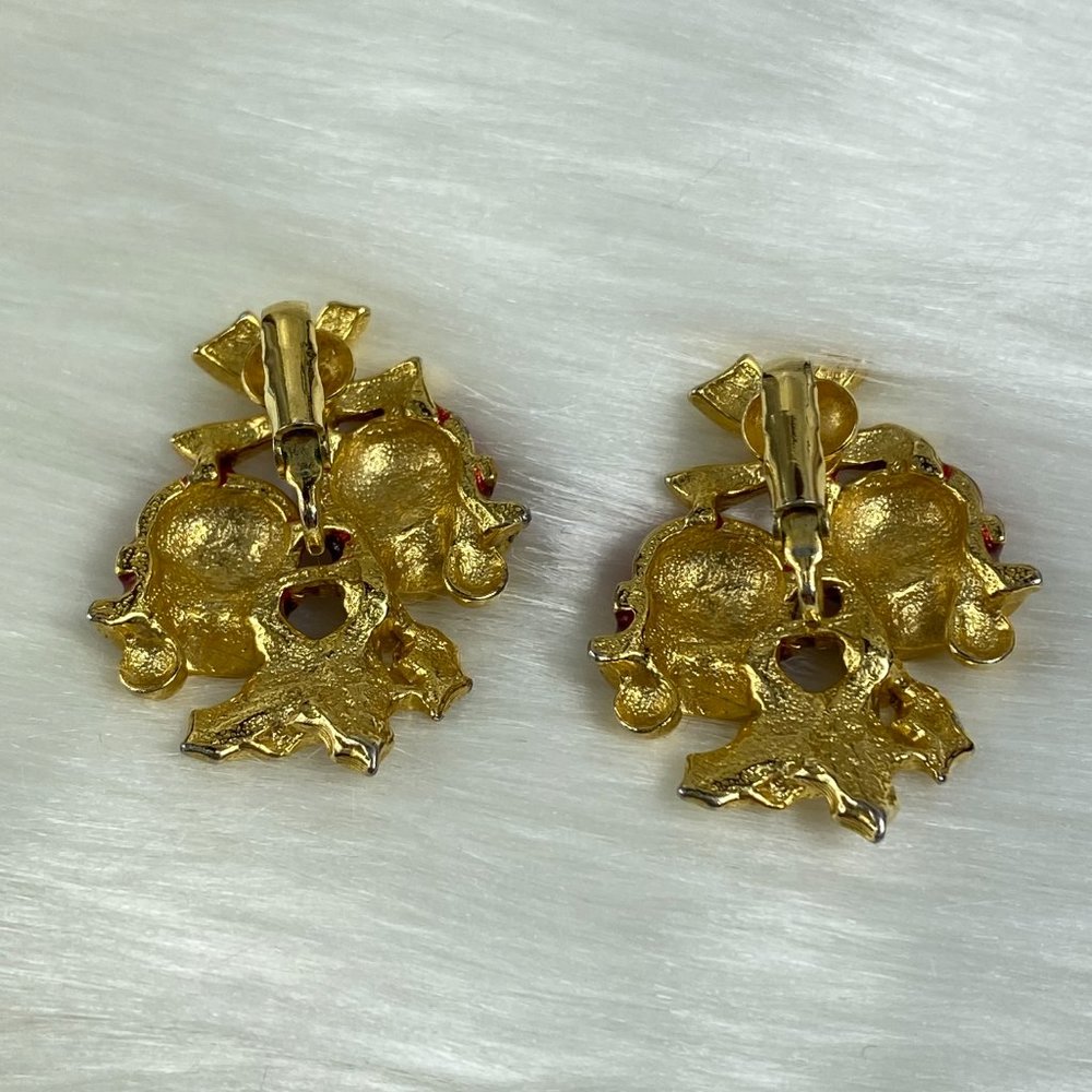Vintage Christmas Jingle Bell Clip-on Earrings - Picture 4 of 9